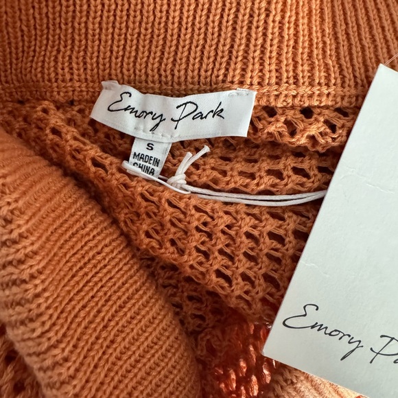 Emory Park NWT Open Knit Midi Skirt Size Small Side Slit Boho Beachy - Picture 2 of 6